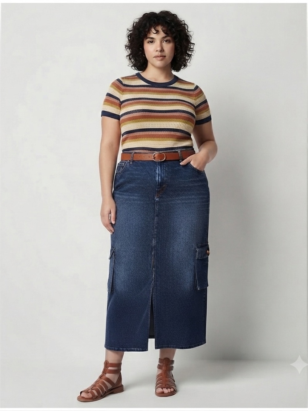 a.n.a Cargo Womens High Rise Long Denim Skirt-Plus size New With Tags